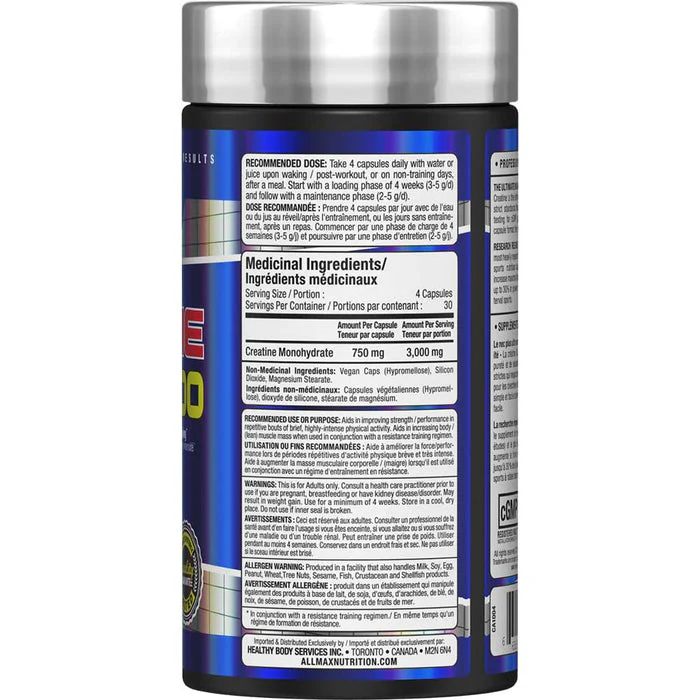 Allmax Creatine Monohydrate 120 caps - Image 2