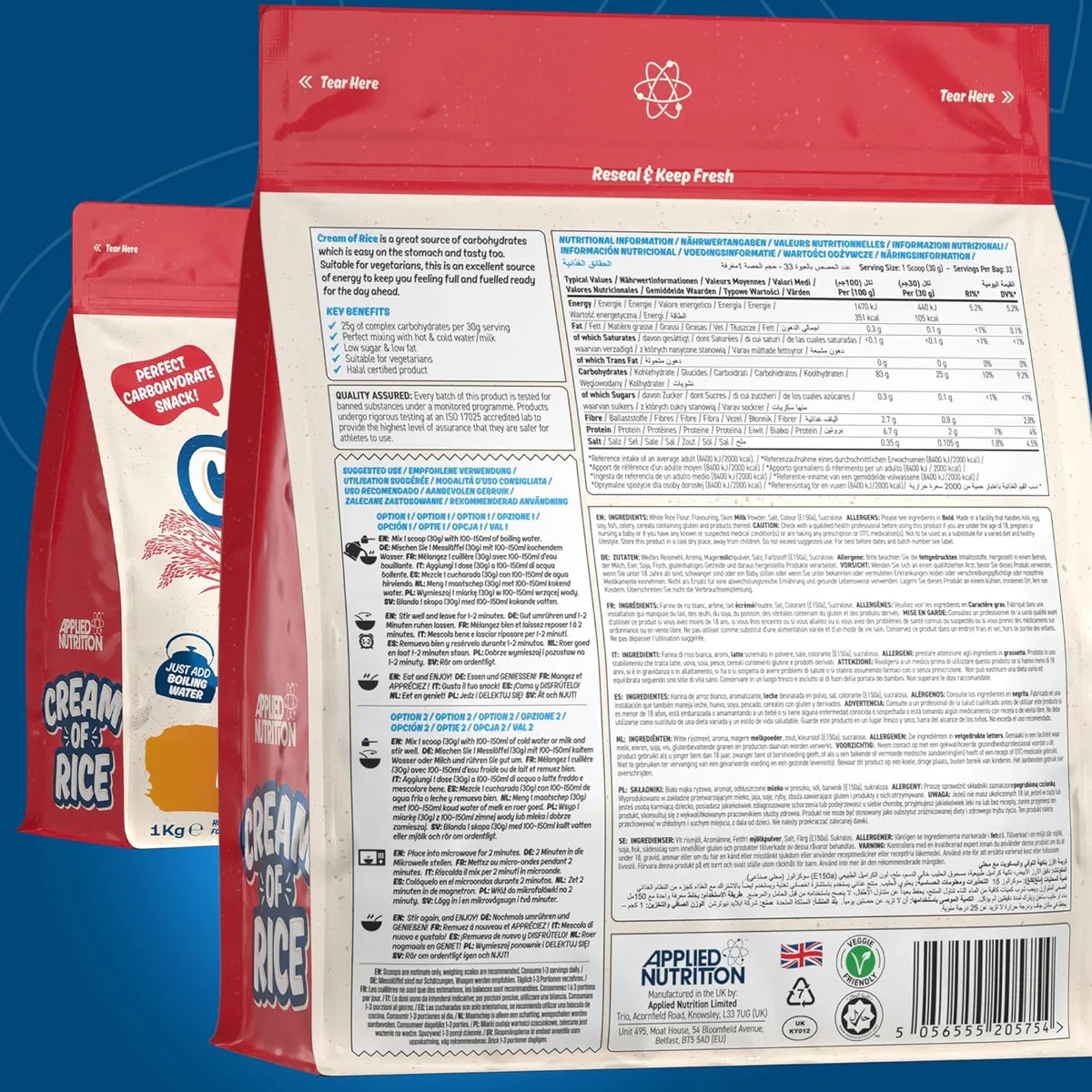 Applied Nutrition Cream of Rice 1kg - Image 6