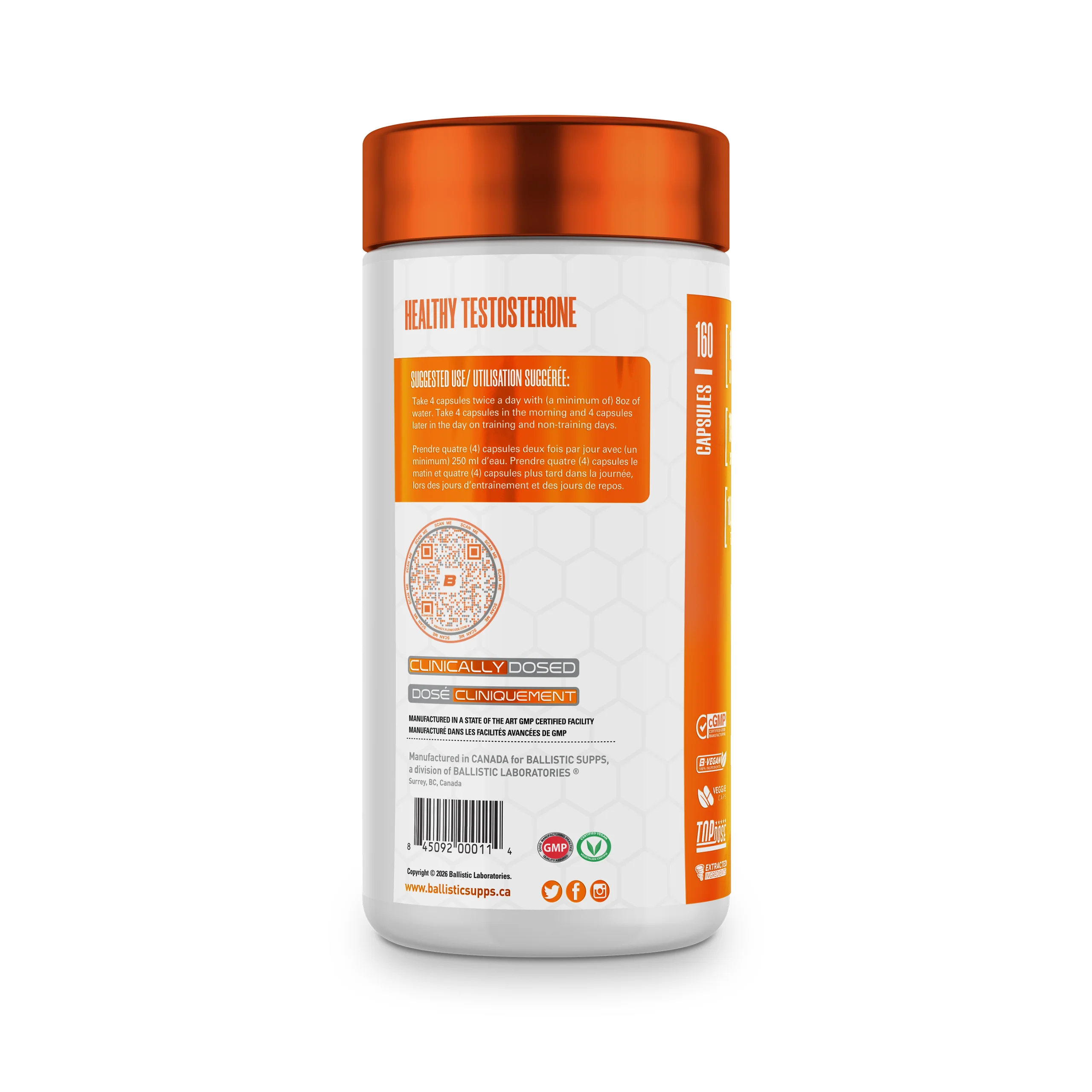 Ballistic Labs TRT Athletic Support 160 Capsules - Image 3
