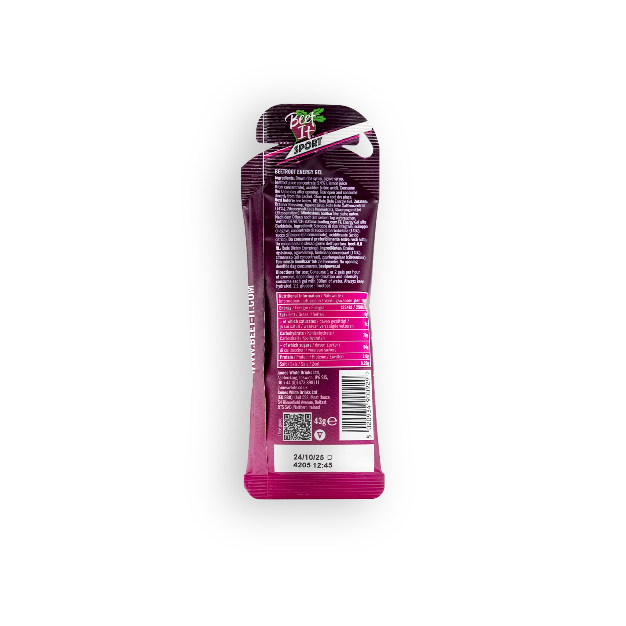 Beet It Sport (Box of 12) - Energy Gel 43g - Image 3