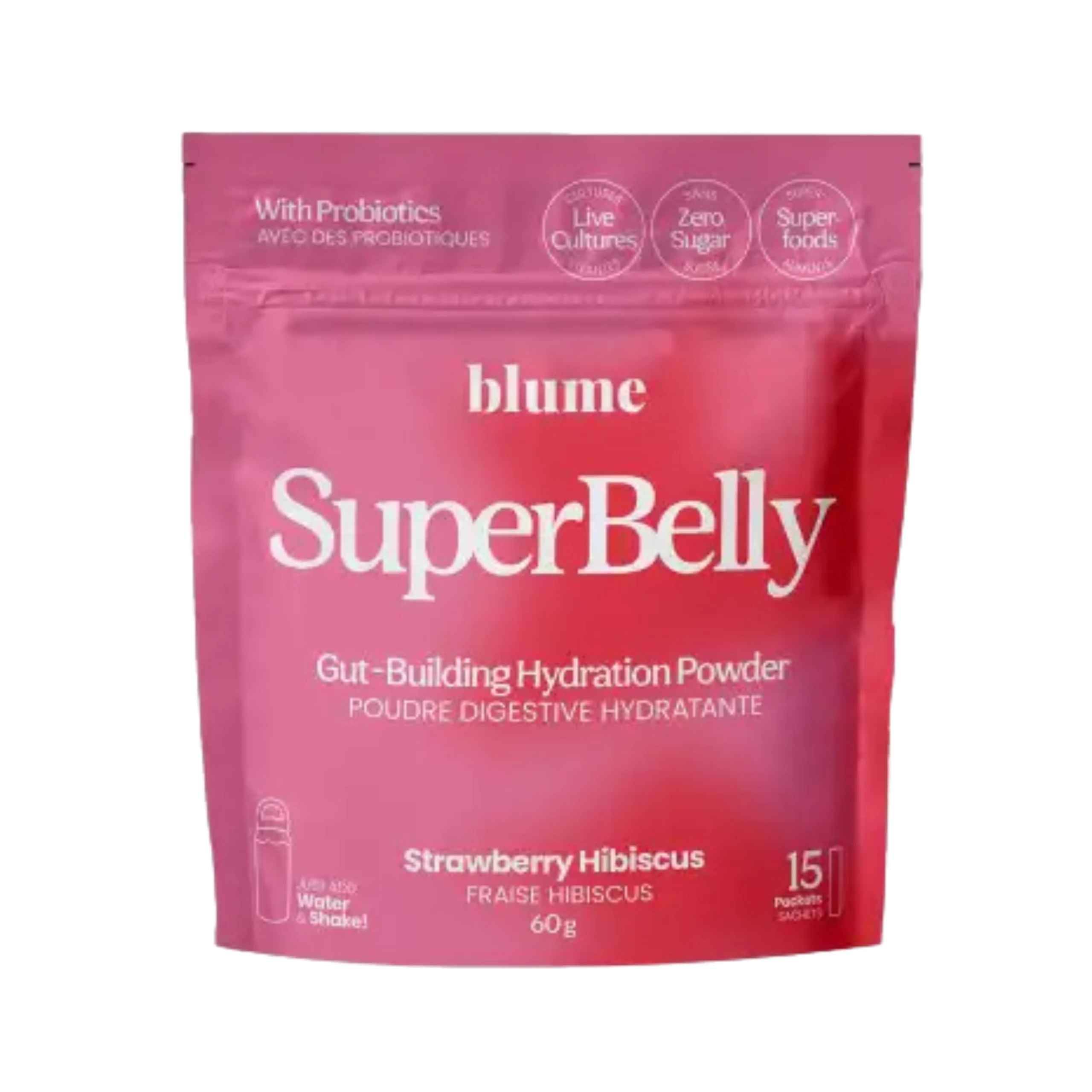Blume SuperBelly Gut-Building Hydration Powder - Bag of 15 Sachets (60g) - Image 4