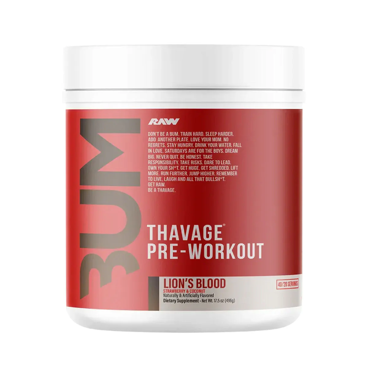 CBUM RAW Thavage Pre-Workout 40 Servings - Image 14