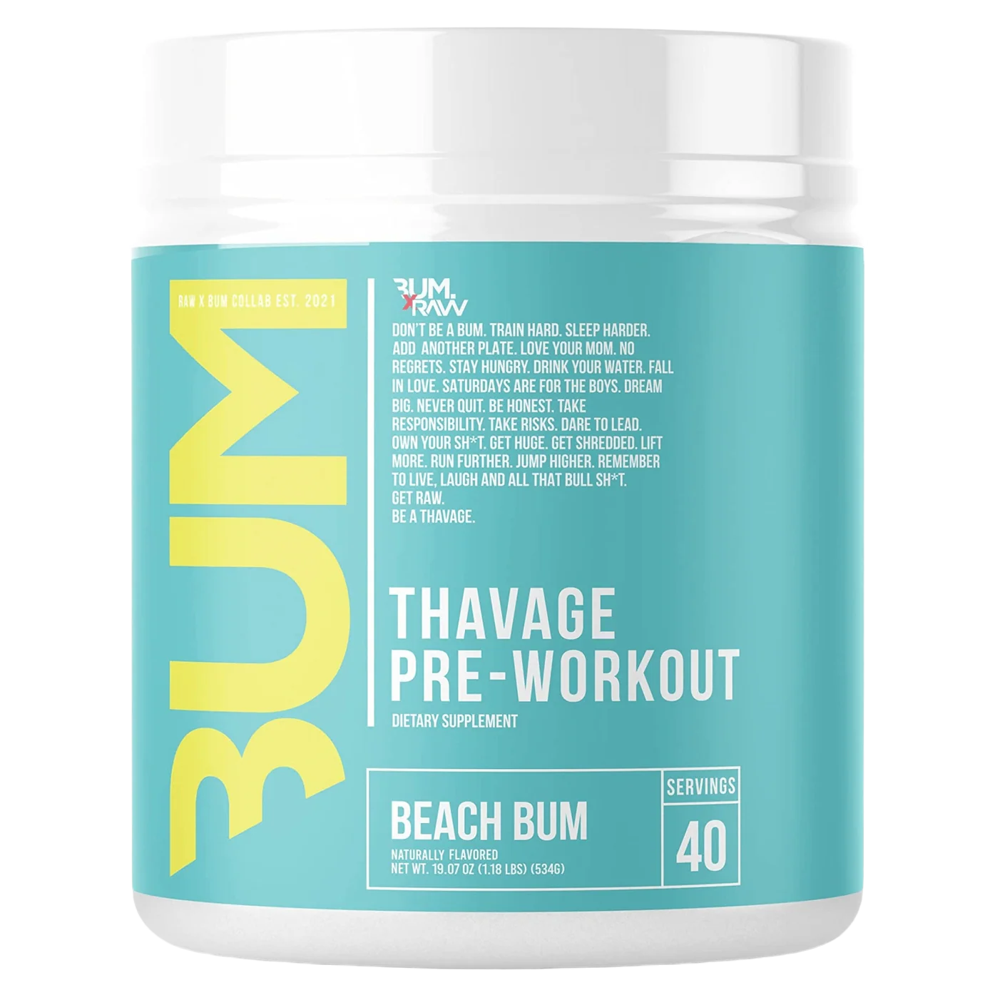 CBUM RAW Thavage Pre-Workout 40 Servings - Image 7