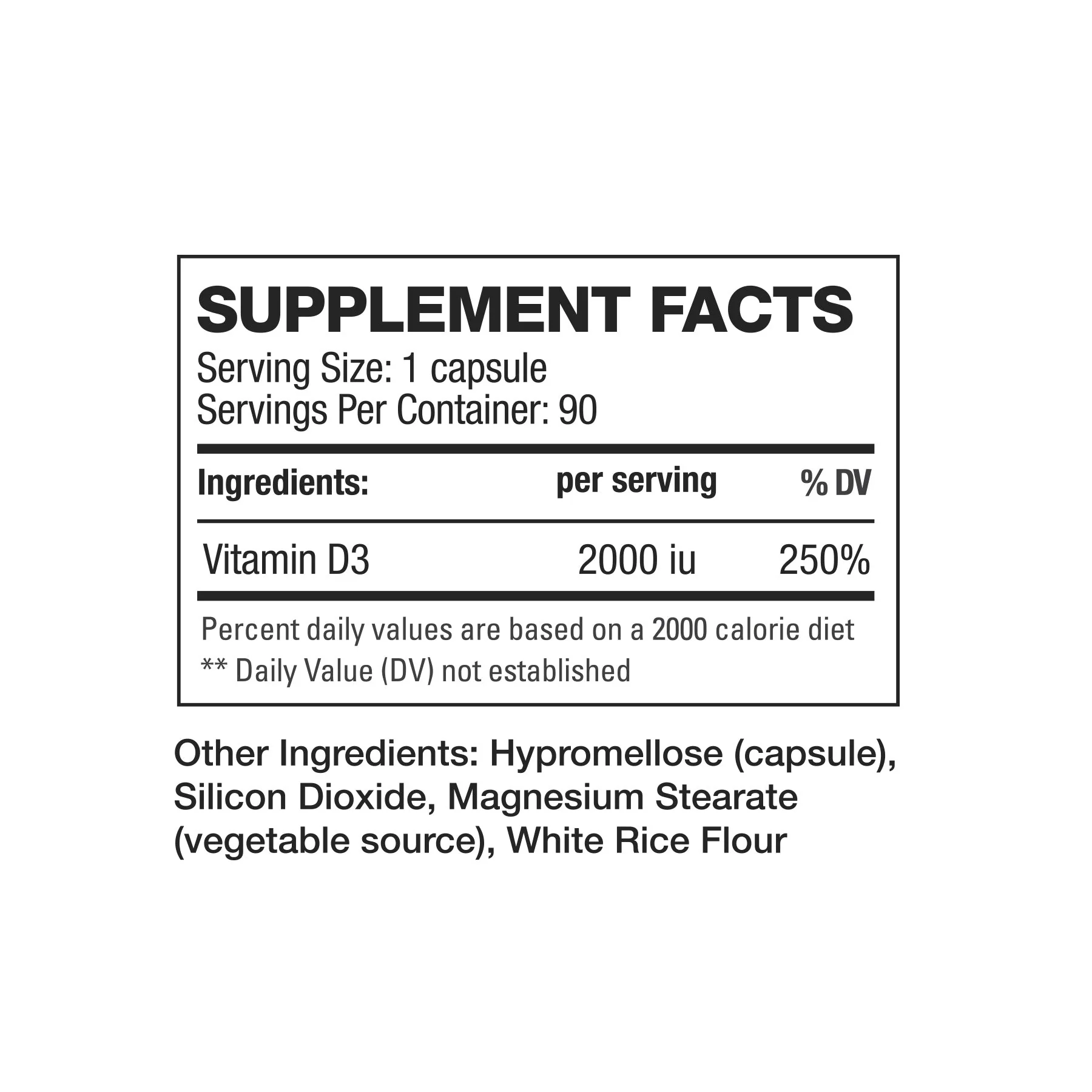 HD Muscle Vitamin D3 90 Capsules - Image 2
