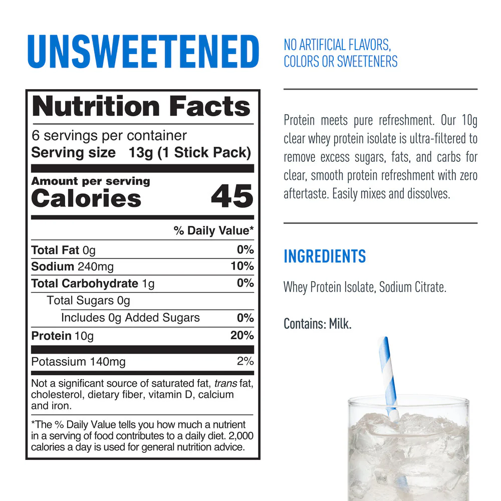 Isopure Clear Protein Stick Packs (Pack of 6) - Image 2