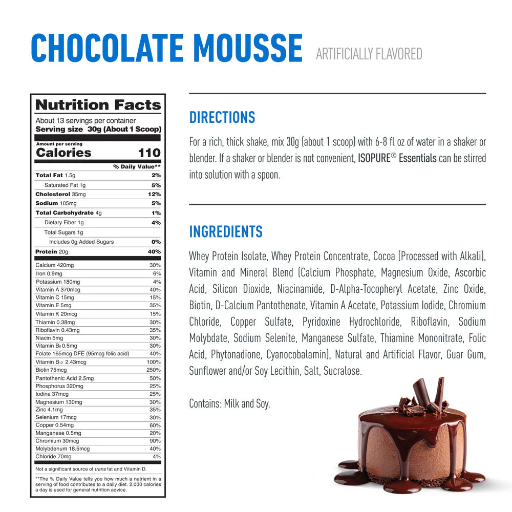 Isopure Essentials Whey Protein Powder 13 Servings - Image 2