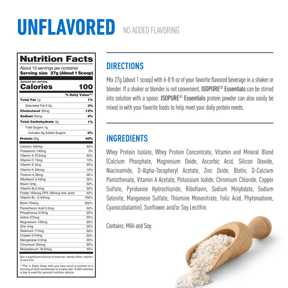 Isopure Essentials Whey Protein Powder 13 Servings - Image 6