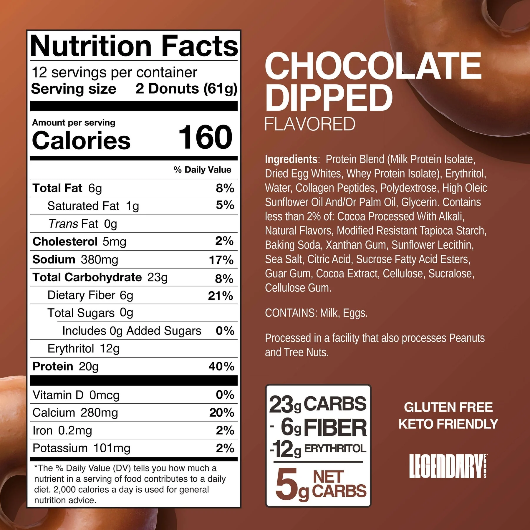 Legendary Foods Protein Donuts Chocolate Glazed (Box of 12) - Image 2