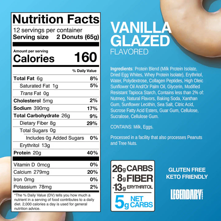 Legendary Foods Protein Donuts Vanilla Glazed (Box of 12) - Image 2
