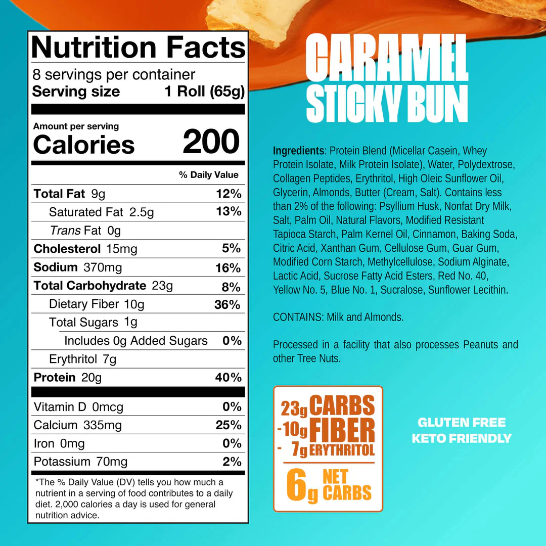 Legendary Foods Protein Sweet Roll Caramel Sticky Bun (Box of 8) - Image 2