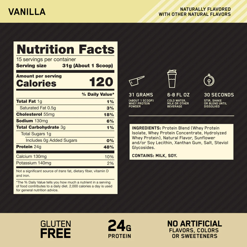 ON Gold Standard Naturally Flavoured Whey 1LB - Image 2