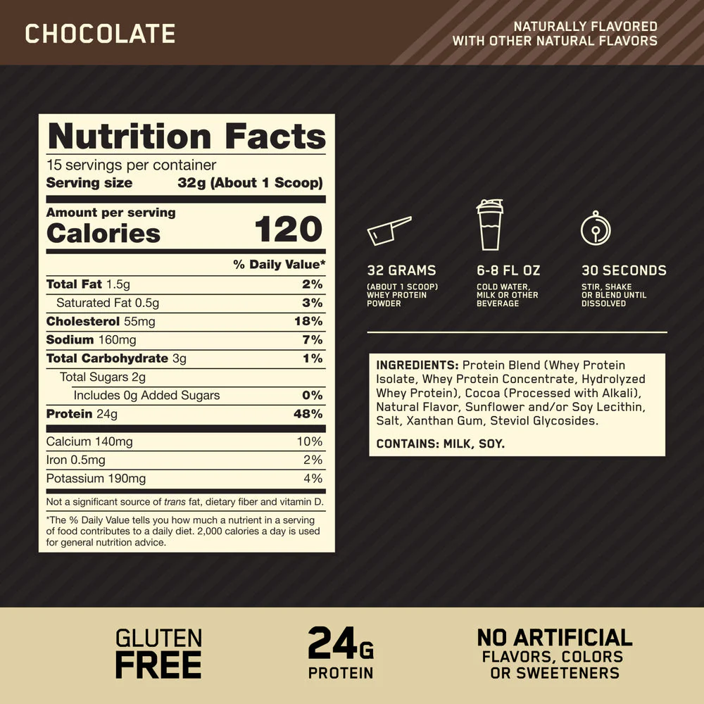 ON Gold Standard Naturally Flavoured Whey 1LB - Image 4