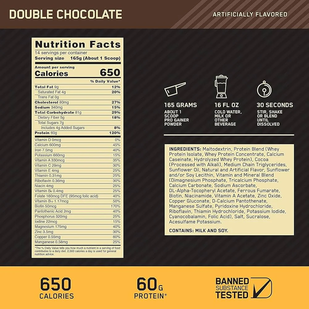 ON Gold Standard Pro Complex Gainer 10lbs - Image 3