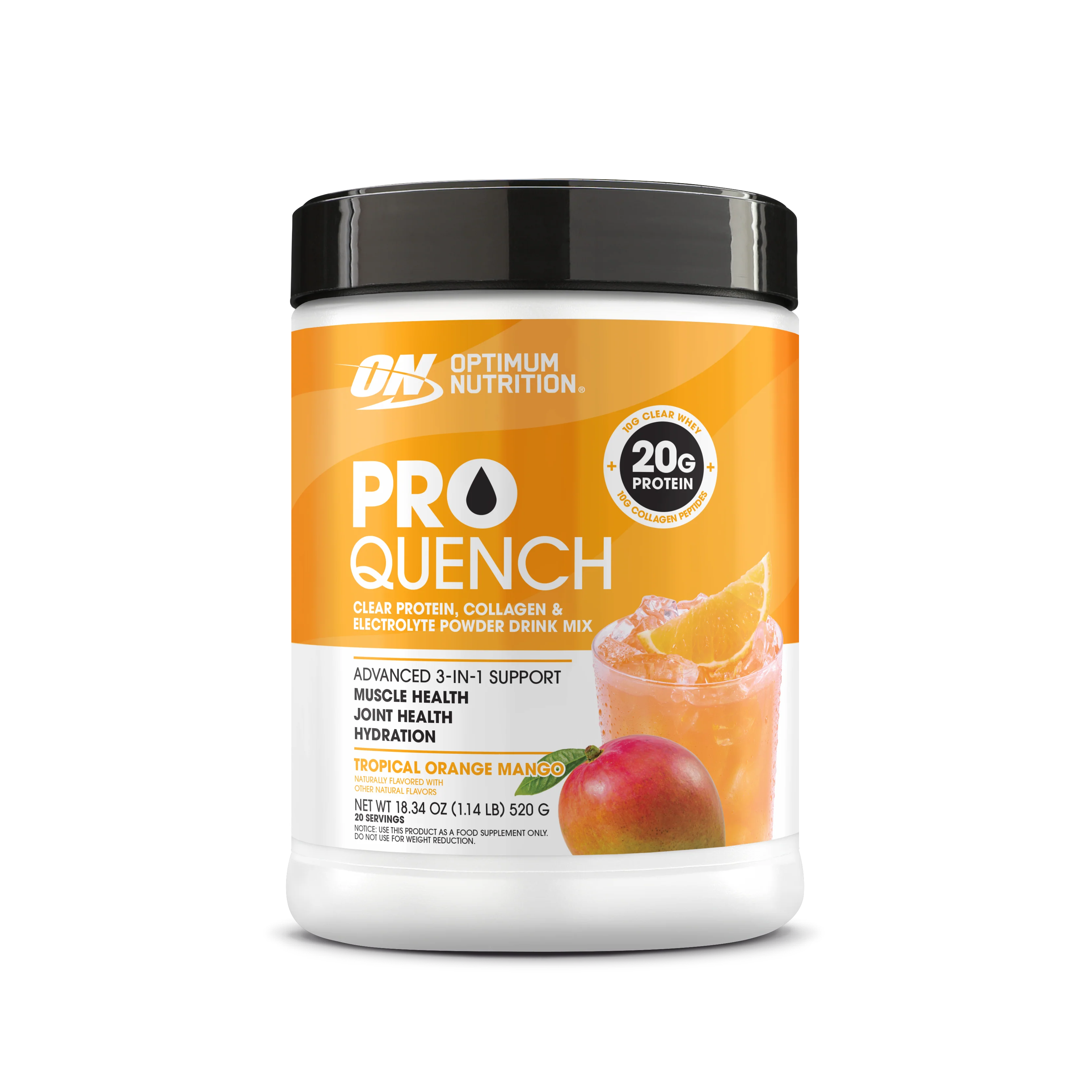 ON Pro Quench Clear Protein, Collagen & Electrolyte Powder 20 Servings - Image 3