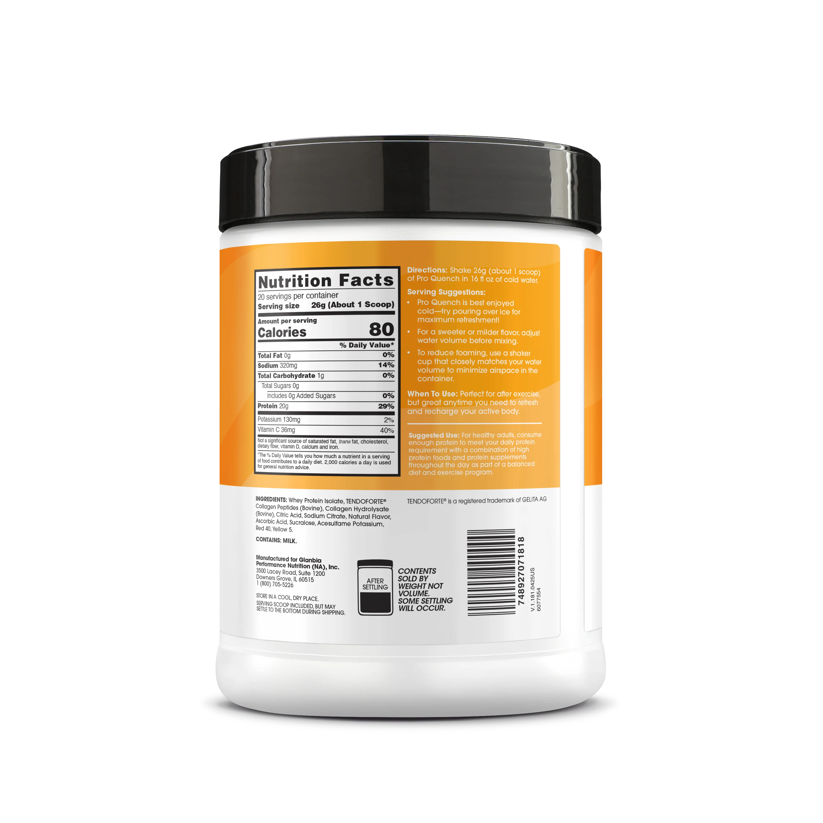 ON Pro Quench Clear Protein, Collagen & Electrolyte Powder 20 Servings - Image 4