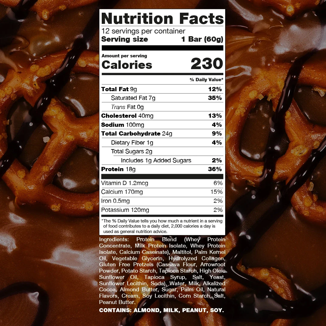 Raw Nutrition Protein Bar Salted Caramel Pretzel (Box of 12) - Image 2