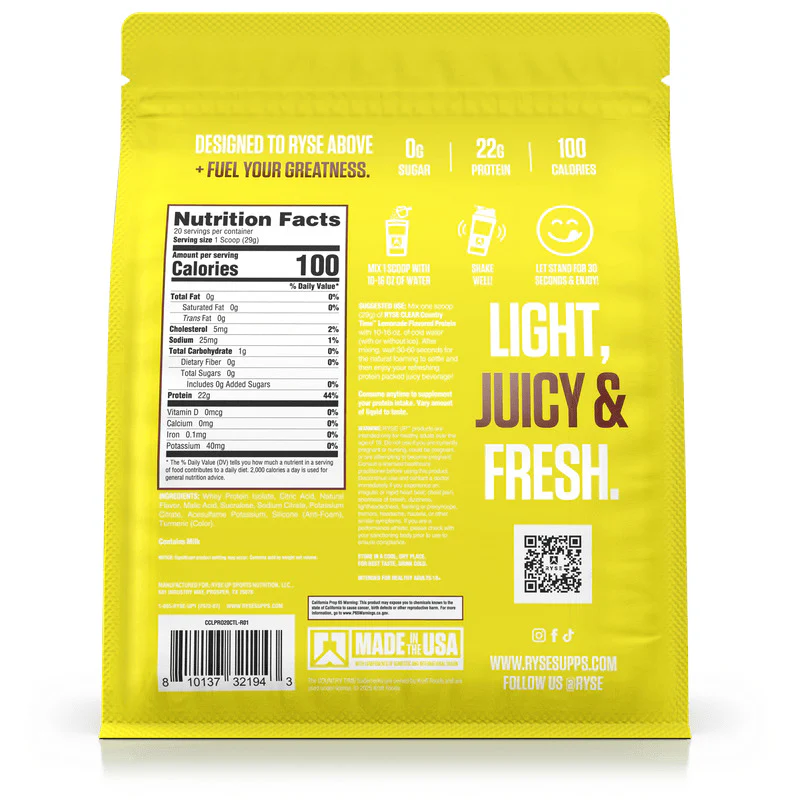Ryse Clear Protein Powder 20 Servings - Image 4