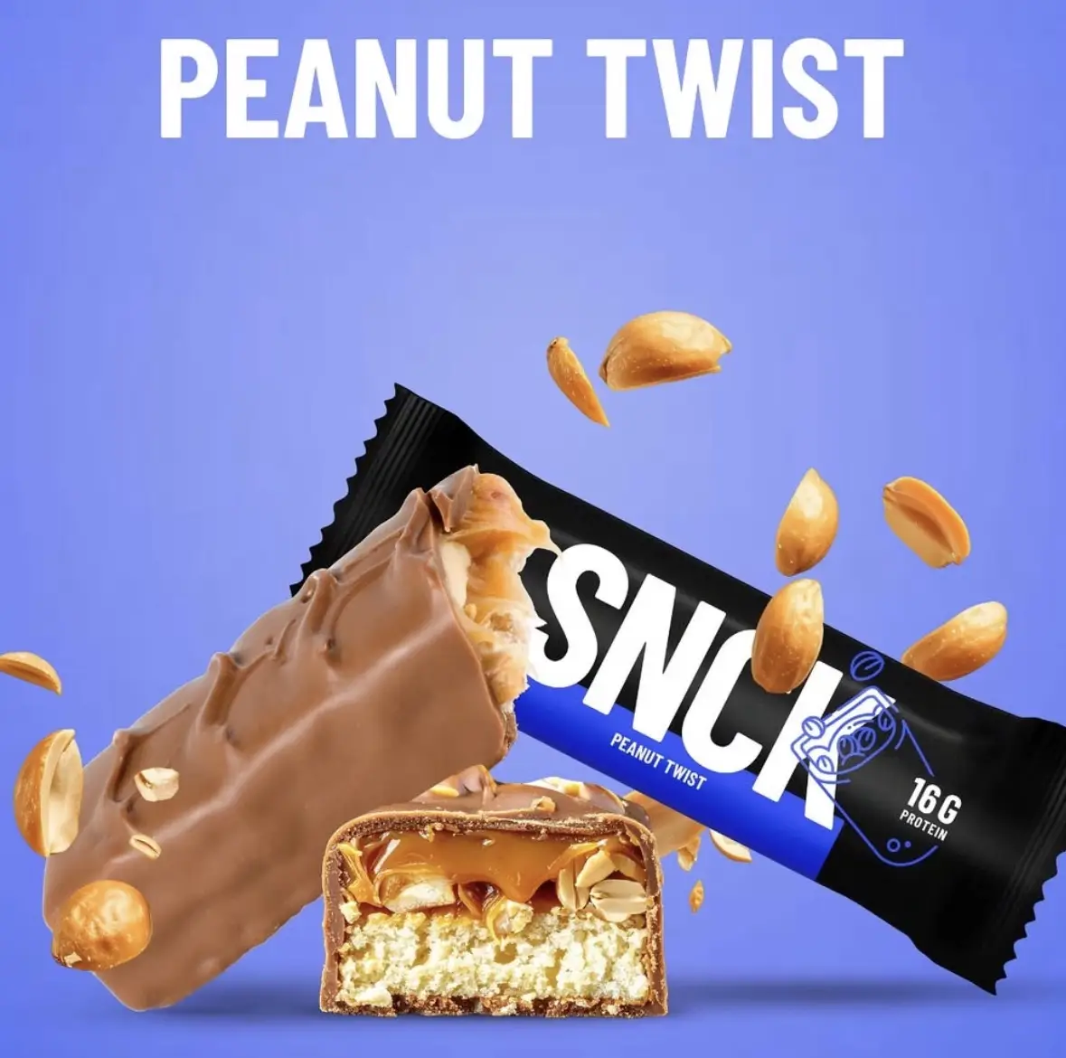 SNCK Protein Bar Peanut Twist (Box of 12) - Image 2