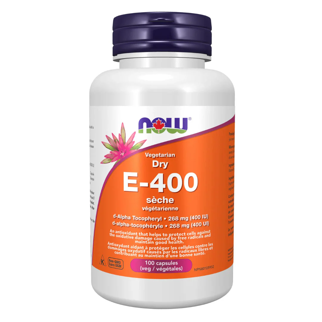 NOW Vitamin E 400IU 100 Softgels Vegetarian Dry